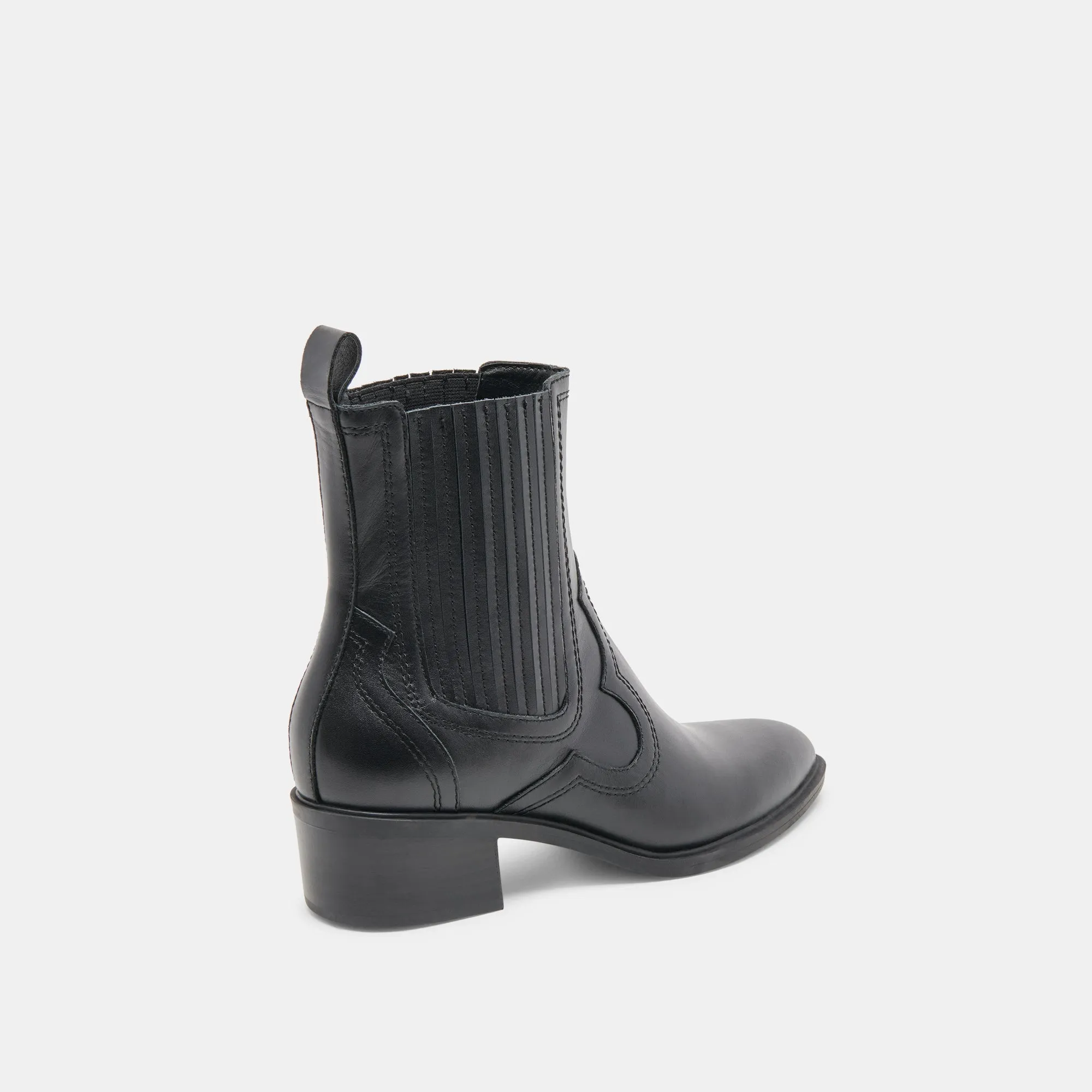 BRYLEE H2O WEITE BOOTIES AUS SCHWARZEM LEDER