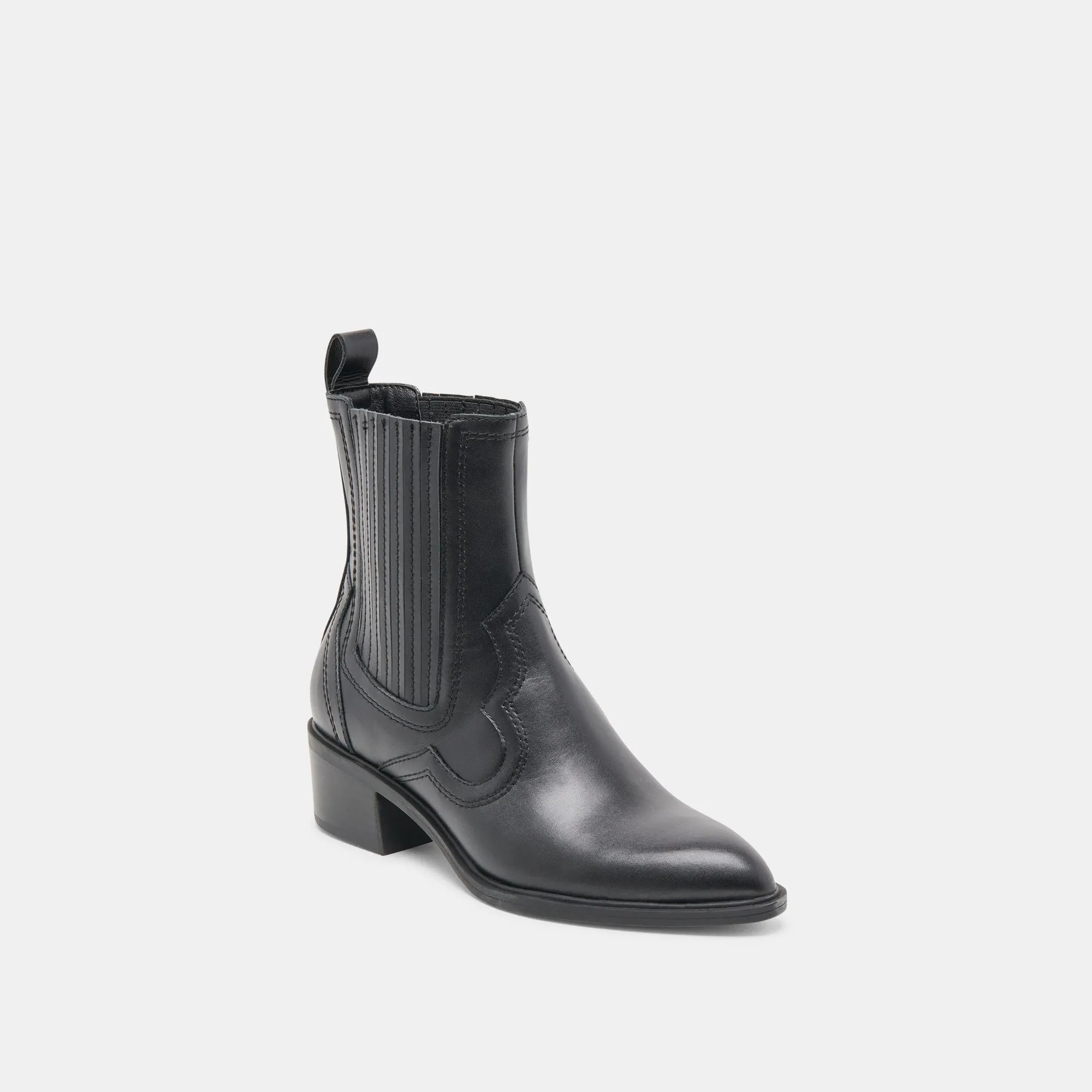 BRYLEE H2O WEITE BOOTIES AUS SCHWARZEM LEDER