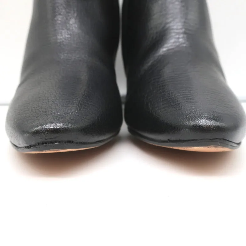 Chloe Beckie Stiefeletten mit Goldverzierung Schwarz Leder Größe 36.5 Mittlere Absatzhöhe