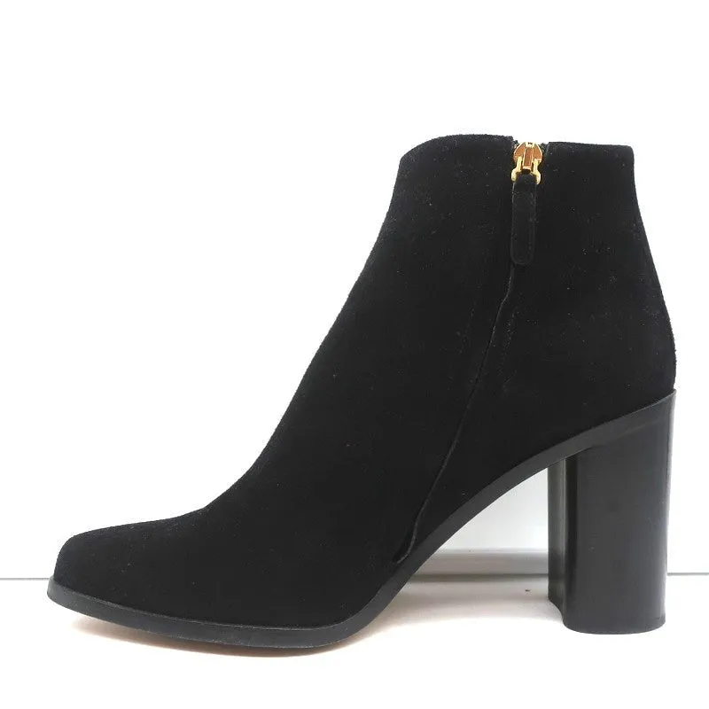 Chloe Grommet-Trim Stiefeletten Flo Schwarz Wildleder Größe 38.5 Spitze Stiefeletten