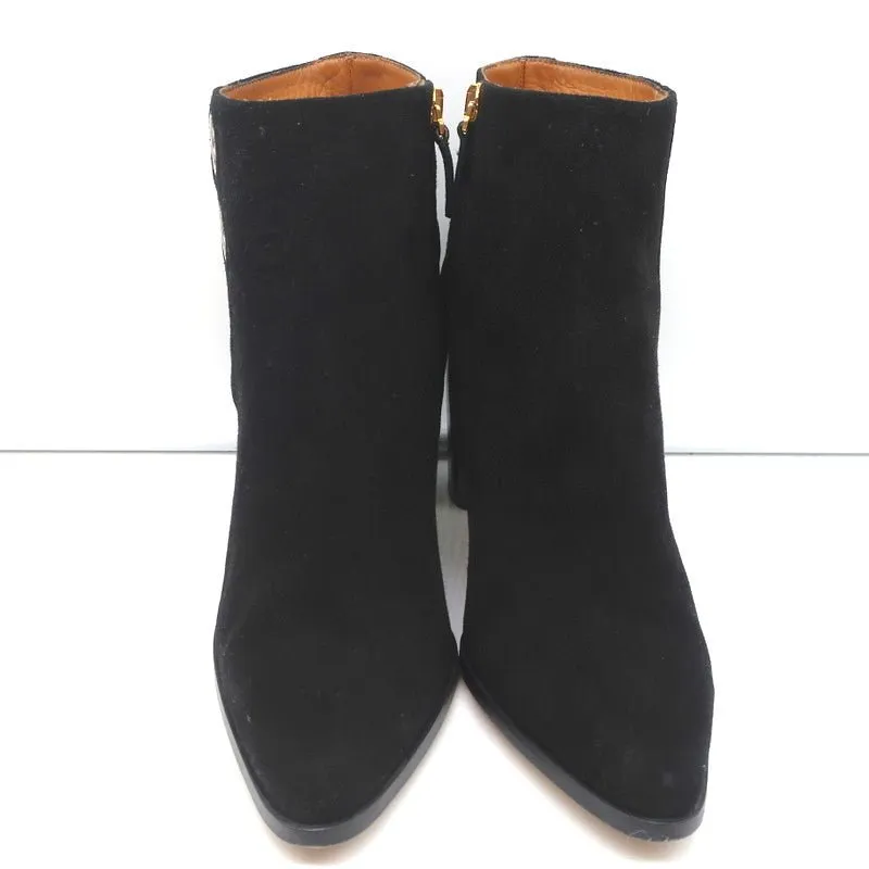 Chloe Grommet-Trim Stiefeletten Flo Schwarz Wildleder Größe 38.5 Spitze Stiefeletten