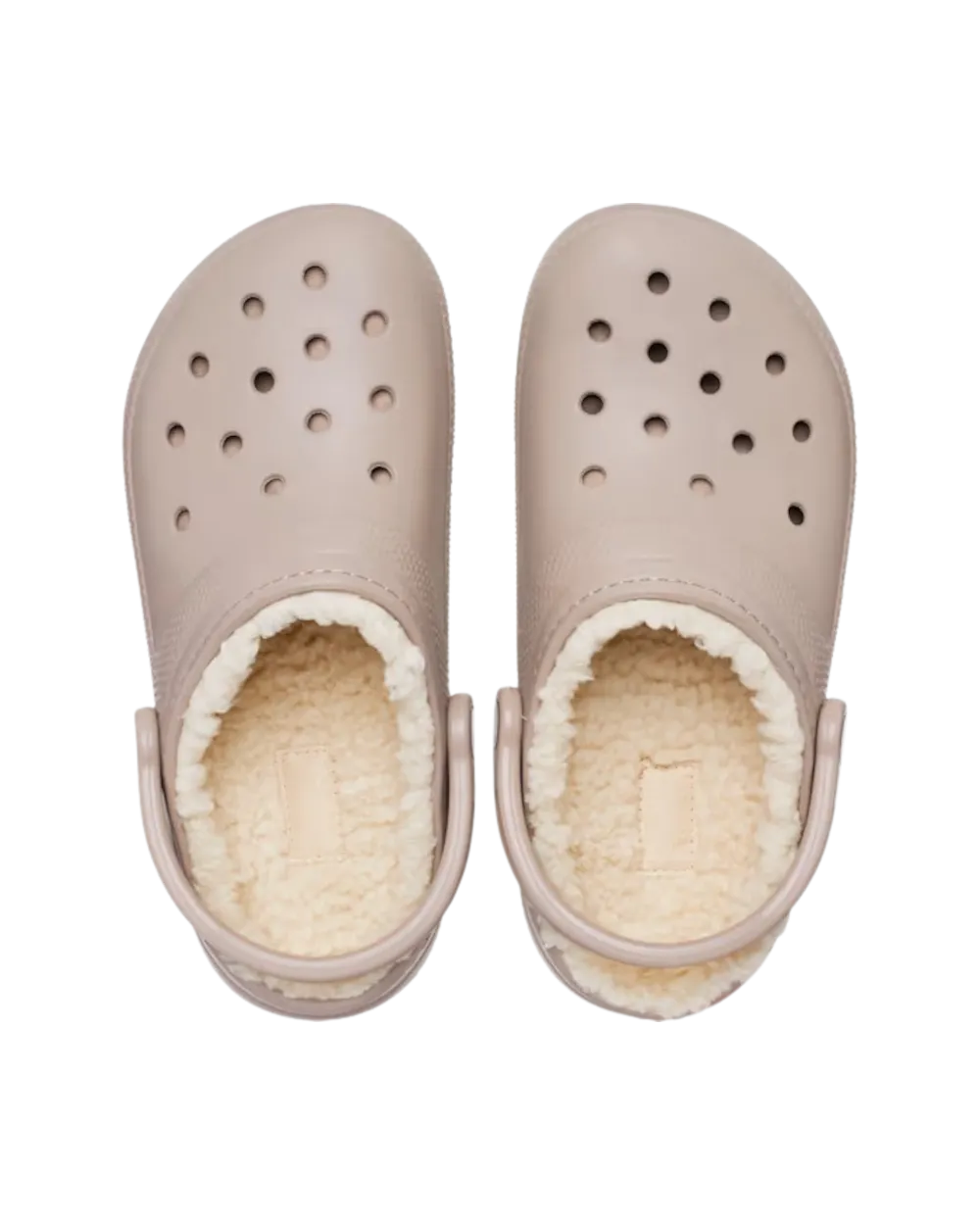 Klassische Fuzz-Lined Clogs in Pilz & Beige
