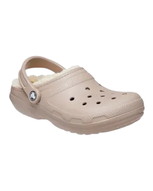 Klassische Fuzz-Lined Clogs in Pilz & Beige