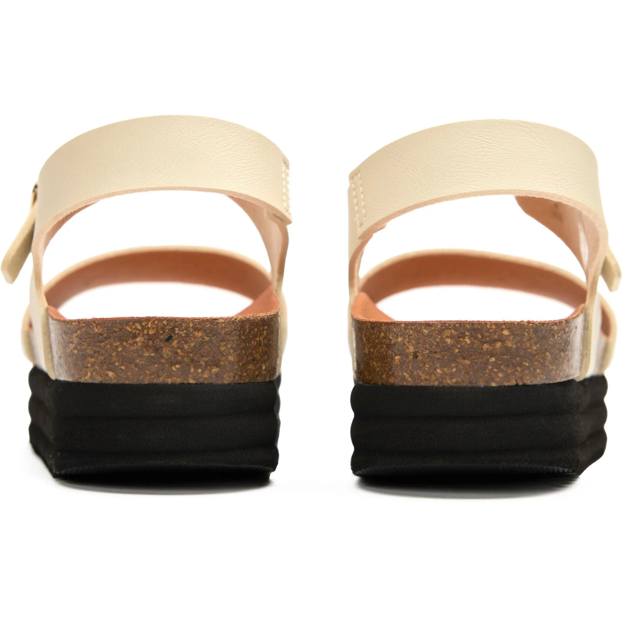 Clove Damen Vegane Flatform-Sandalen | Creme