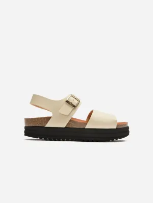 Clove Damen Vegane Flatform-Sandalen | Creme