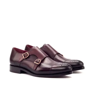Dapperfam Schuhe DapperFam Monaco in Burgunderrot Herren Italienisches Leder Doppelmonk