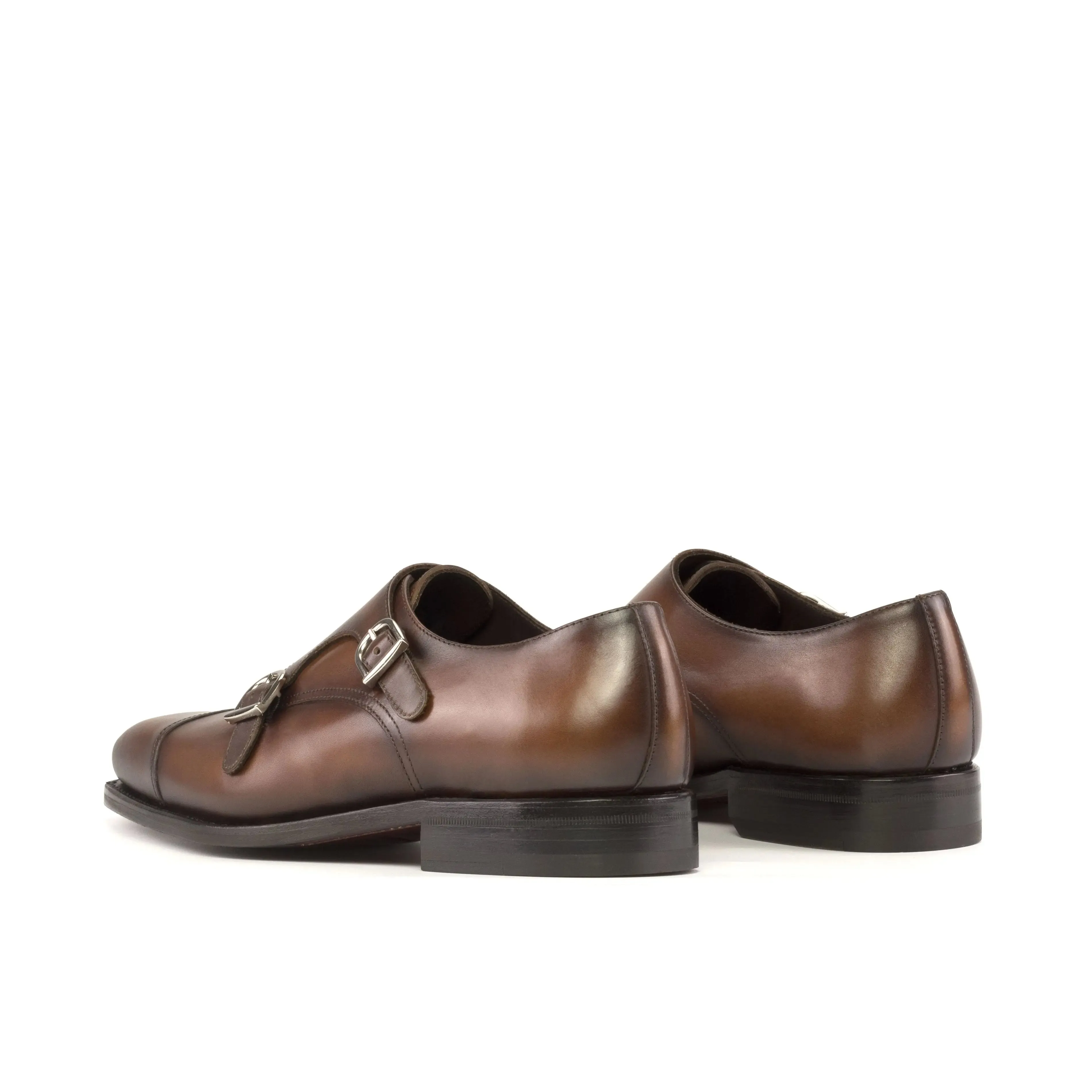 Dapperfam Schuhe DapperFam Monaco in Mittelbraun Herren Italienisches Leder Doppelmonk