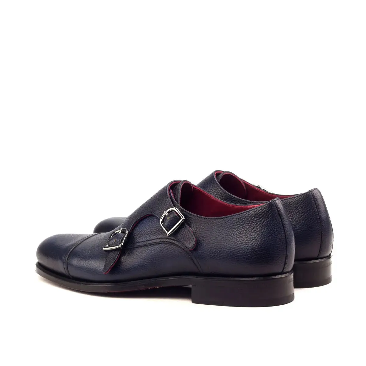 Dapperfam Schuhe DapperFam Monaco in Marine Herren Italienisches Vollnarbenleder Doppelmonkstrap