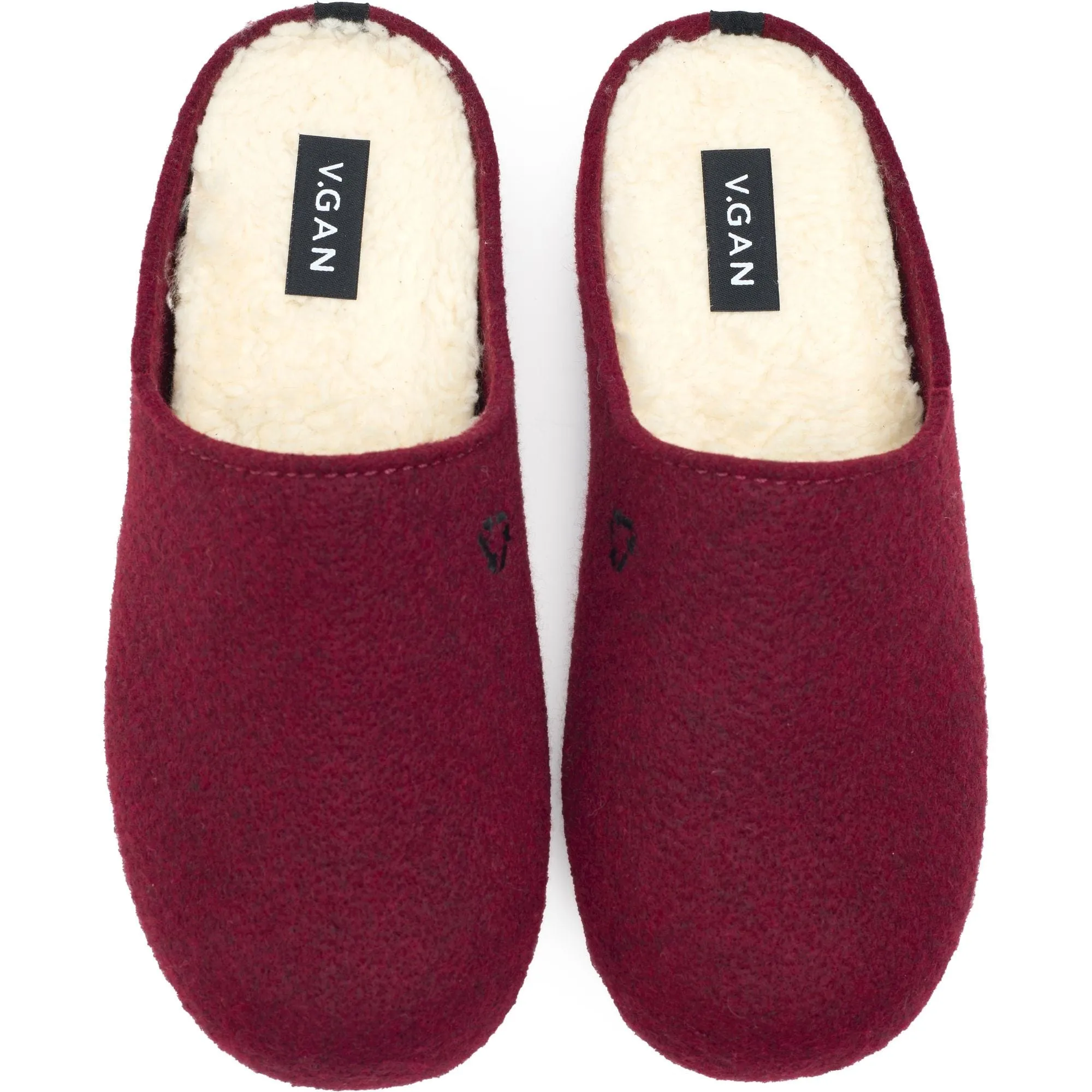 Damen Vegane Mule Pantoffeln | Burgunderrot