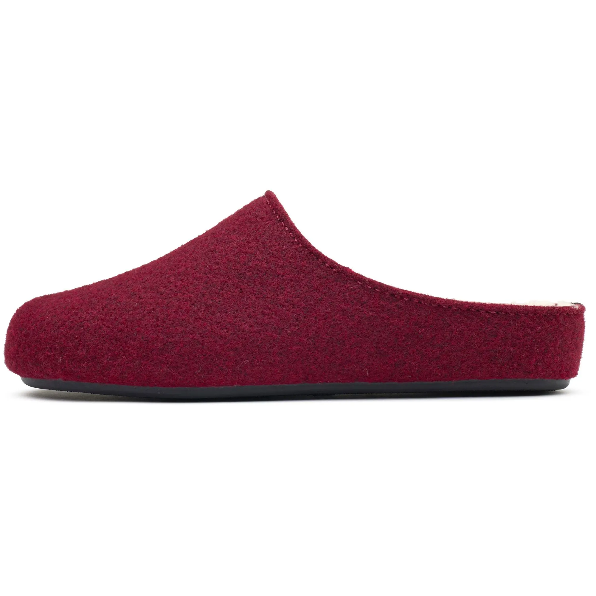 Damen Vegane Mule Pantoffeln | Burgunderrot
