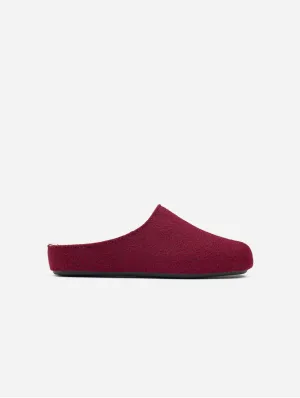 Damen Vegane Mule Pantoffeln | Burgunderrot