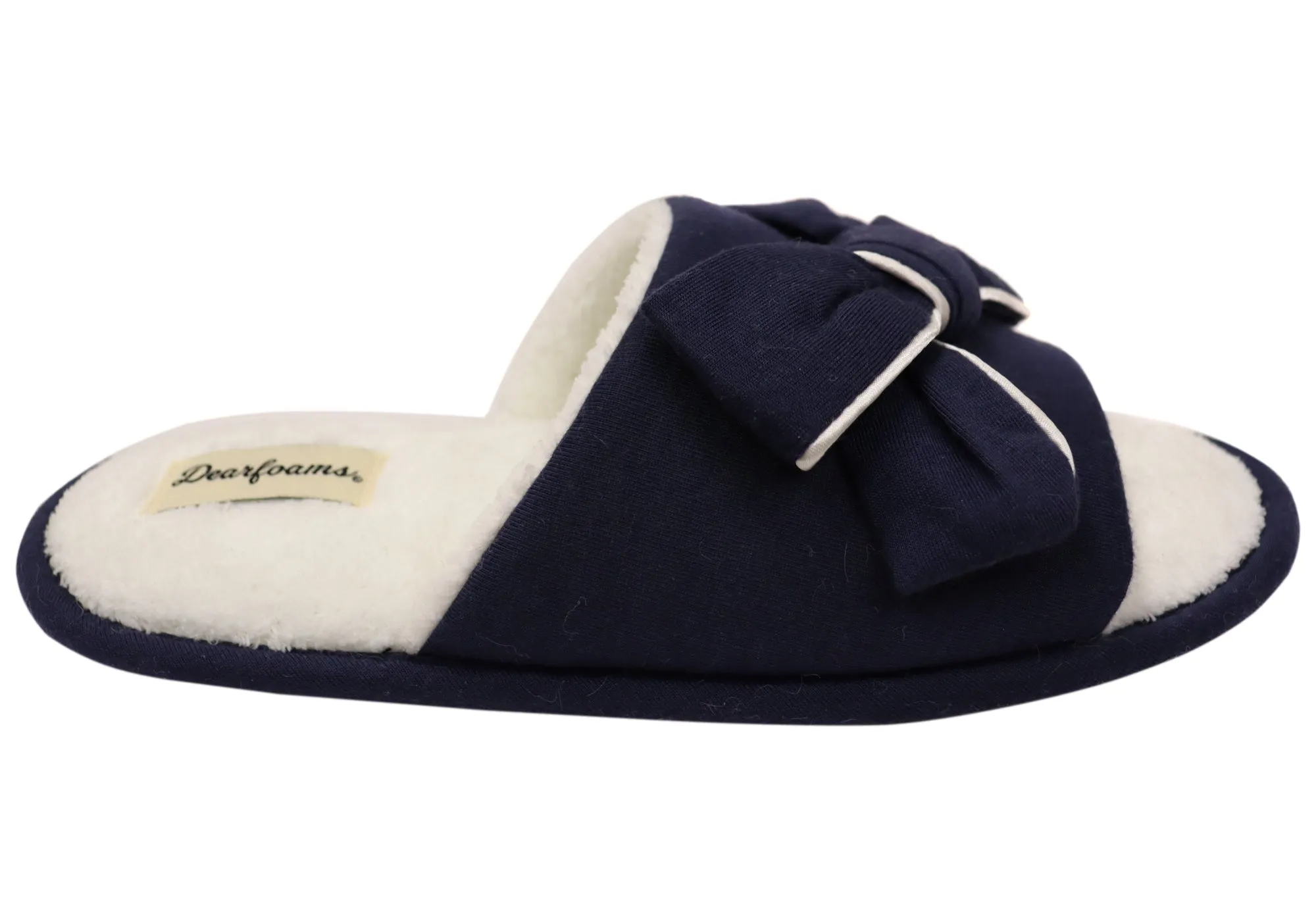 Dearfoams Damen Bequeme Lydia Schlafanzug-Pantoffeln Mit Schleife Dearfoams Schuhe