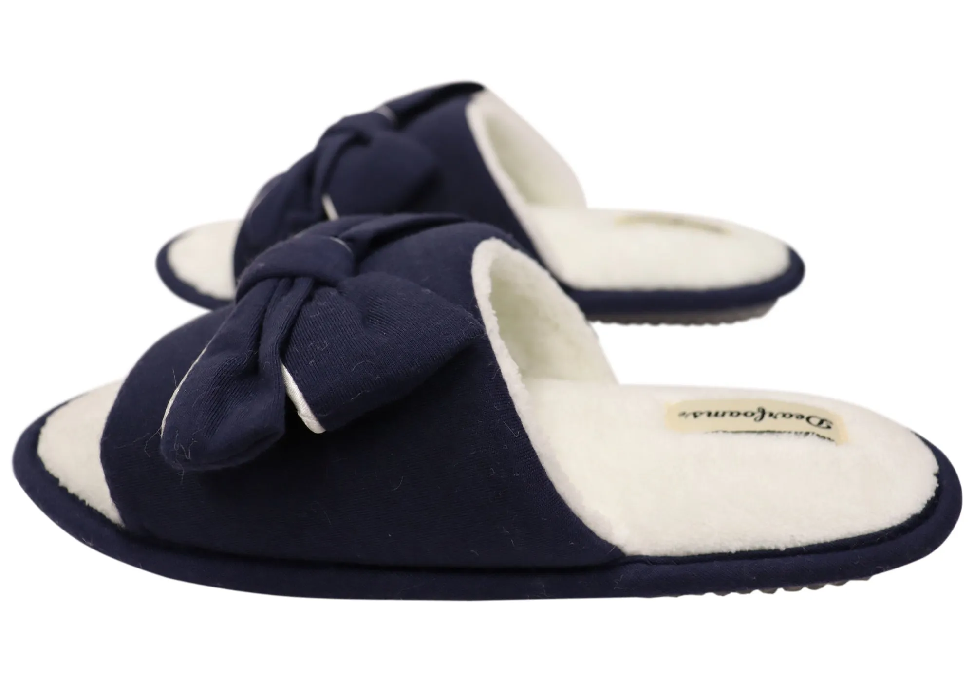 Dearfoams Damen Bequeme Lydia Schlafanzug-Pantoffeln Mit Schleife Dearfoams Schuhe