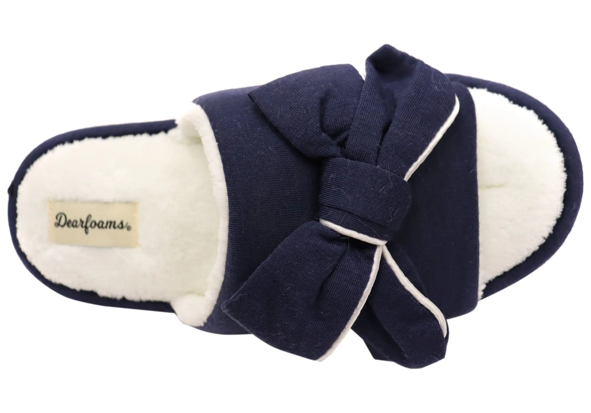 Dearfoams Damen Bequeme Lydia Schlafanzug-Pantoffeln Mit Schleife Dearfoams Schuhe