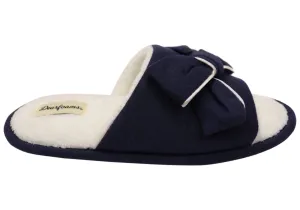 Dearfoams Damen Bequeme Lydia Schlafanzug-Pantoffeln Mit Schleife Dearfoams Schuhe