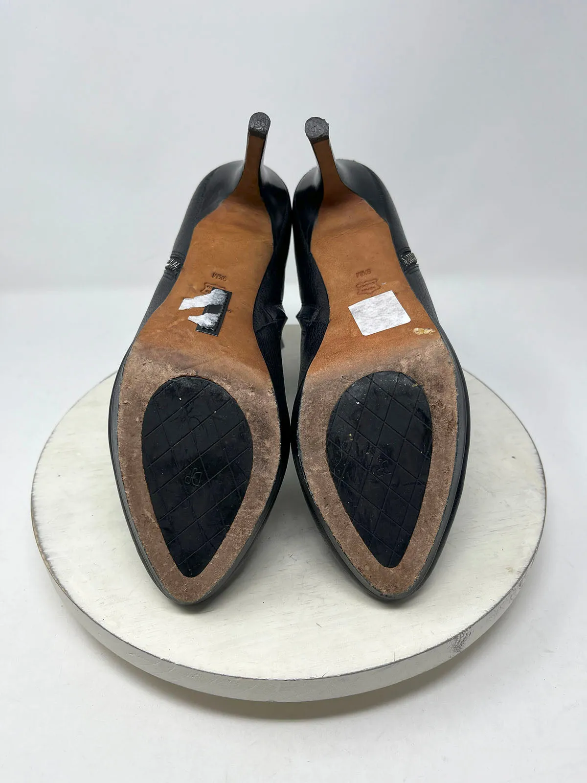 Donald J Pliner Größe 9,5 Schwarze Booties aus Geprägtem Leder