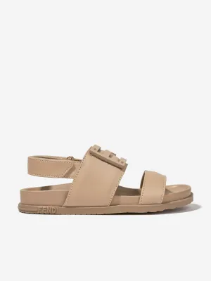 Fendi Kids FF Logo Sandalen in Beige