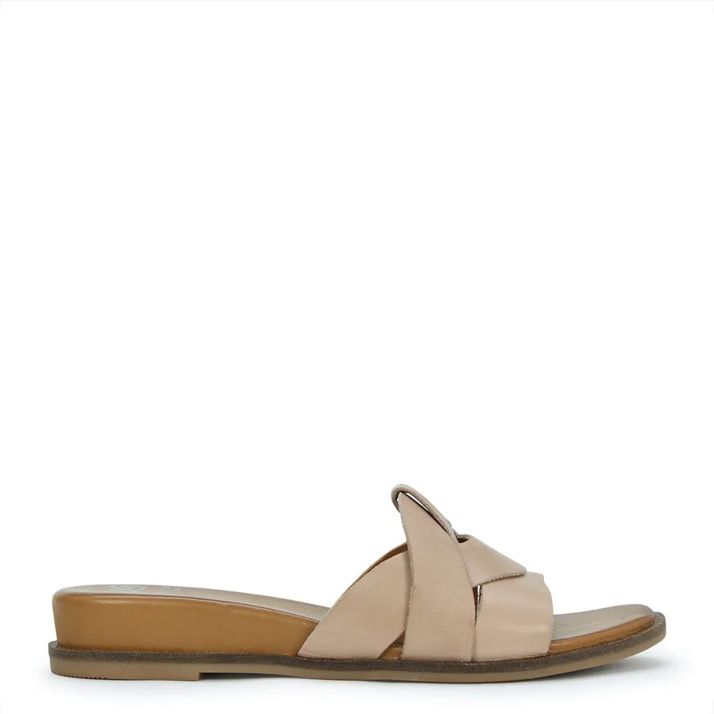 FLAMMENLEDER-SLIDESANDALEN