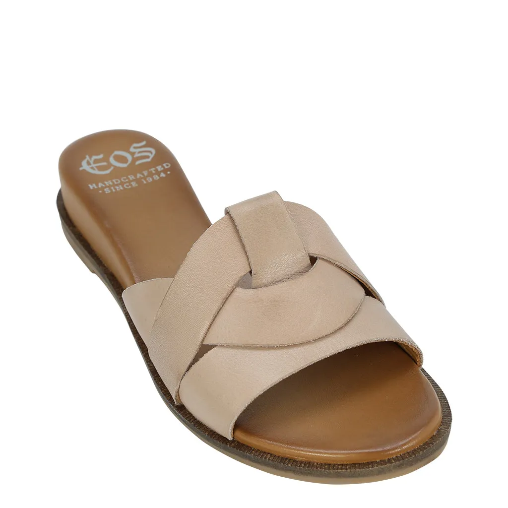 FLAMMENLEDER-SLIDESANDALEN