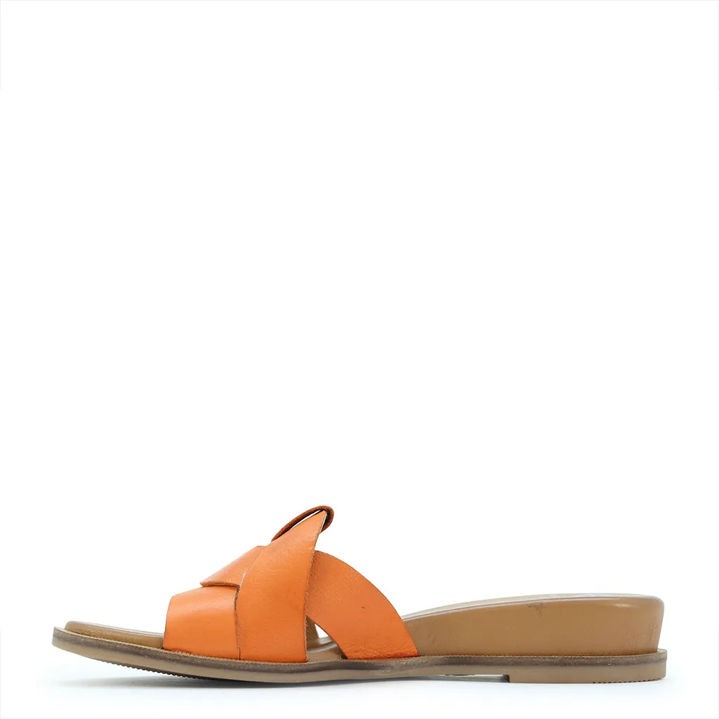 FLAMMENLEDER-SLIDESANDALEN