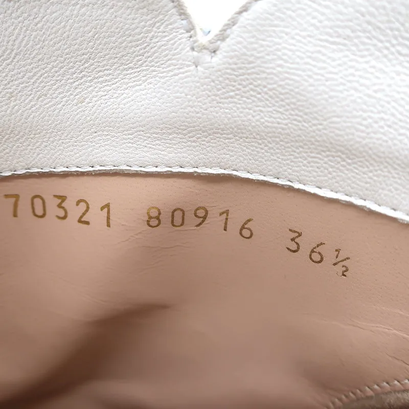 Gianvito Rossi Levy 85 Stiefeletten Cremefarbenes Leder Größe 36.5 Spitze Stiefeletten