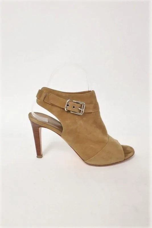Gianvito Rossi Offene Stiefeletten Braun Wildleder Größe 37 Riemchensandalette mit Schnalle
