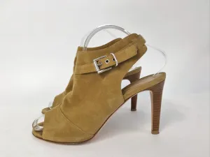 Gianvito Rossi Offene Stiefeletten Braun Wildleder Größe 37 Riemchensandalette mit Schnalle