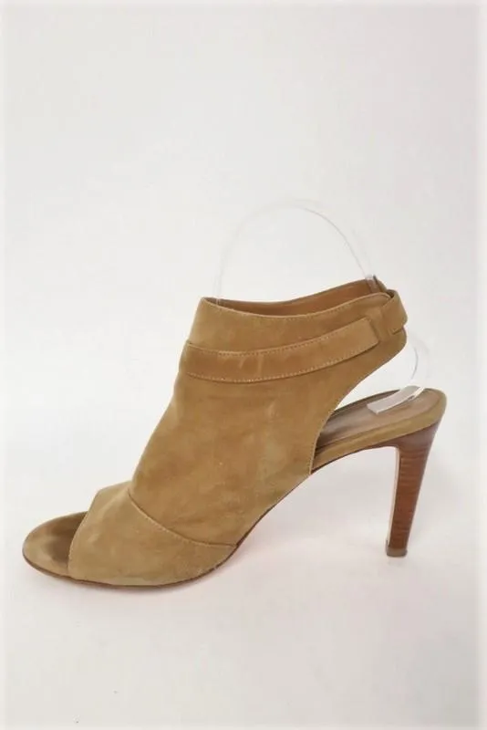 Gianvito Rossi Offene Stiefeletten Braun Wildleder Größe 37 Riemchensandalette mit Schnalle