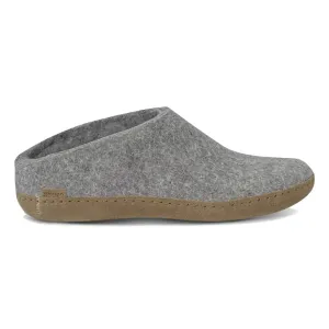Glerups Damen Modell B Pantoffel mit Ledersohle Hellgrau