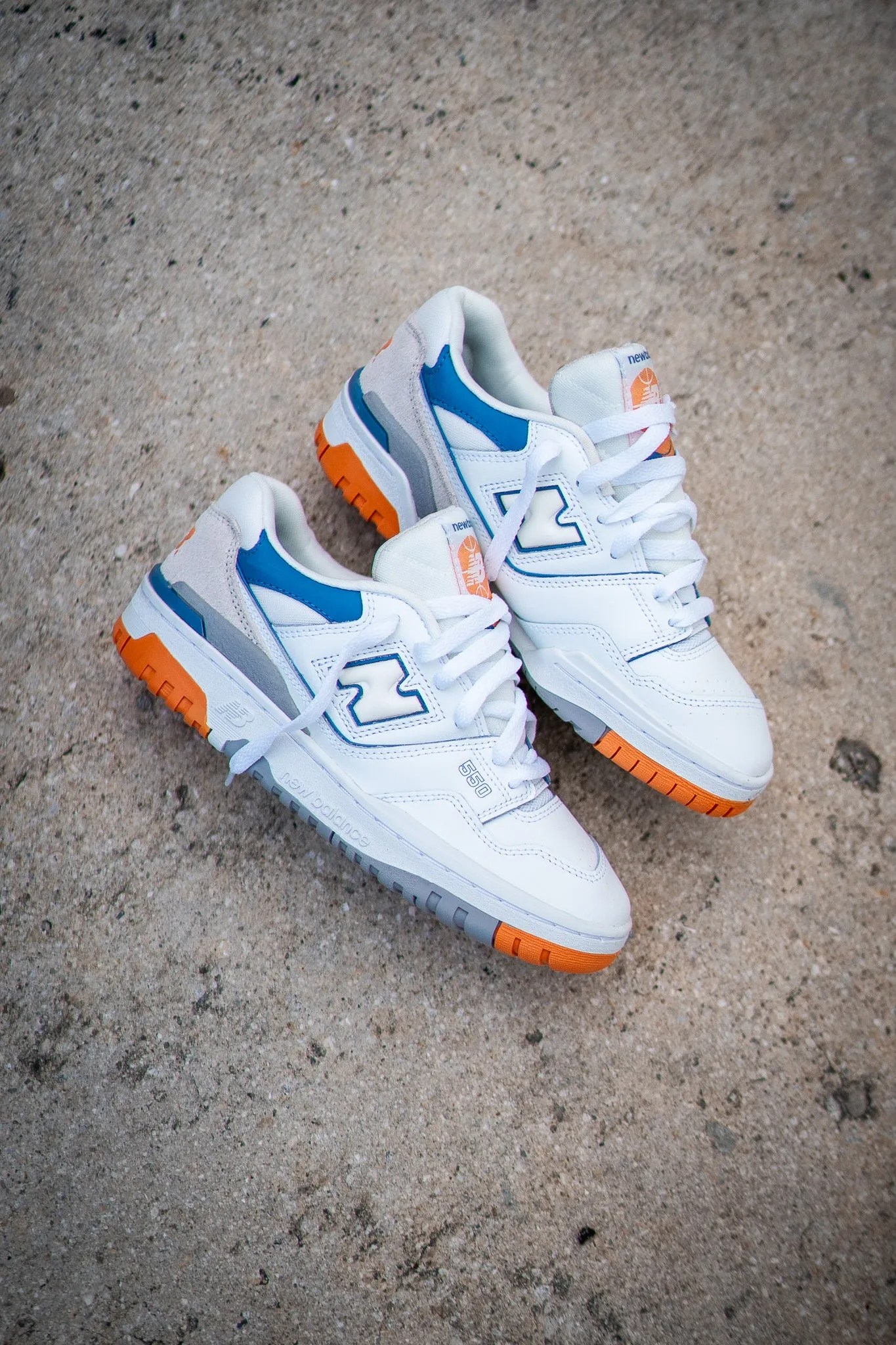 GRADESCHOOL New Balance 550 (Weiß/Citrus) - GSB550WB
