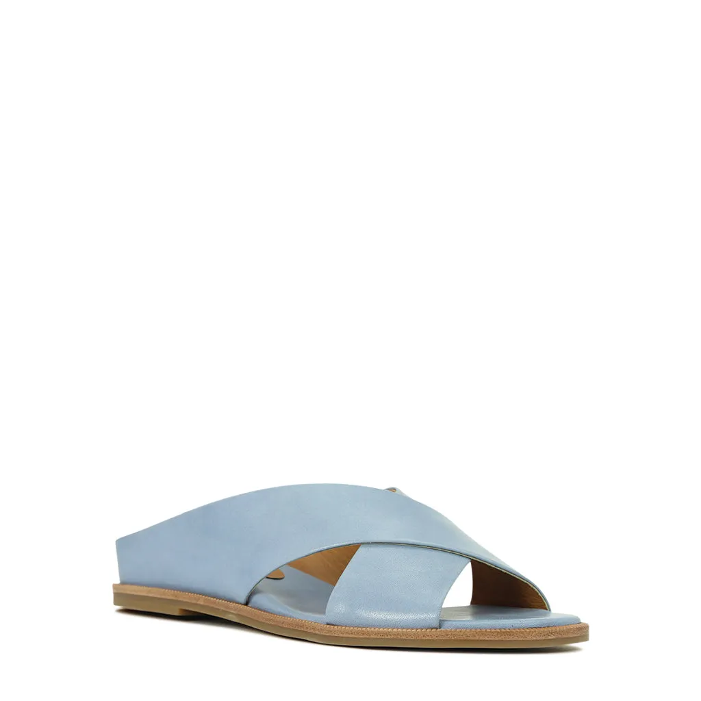 HOHE LEDER-SLIDESANDALEN