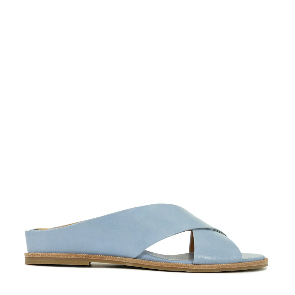 HOHE LEDER-SLIDESANDALEN