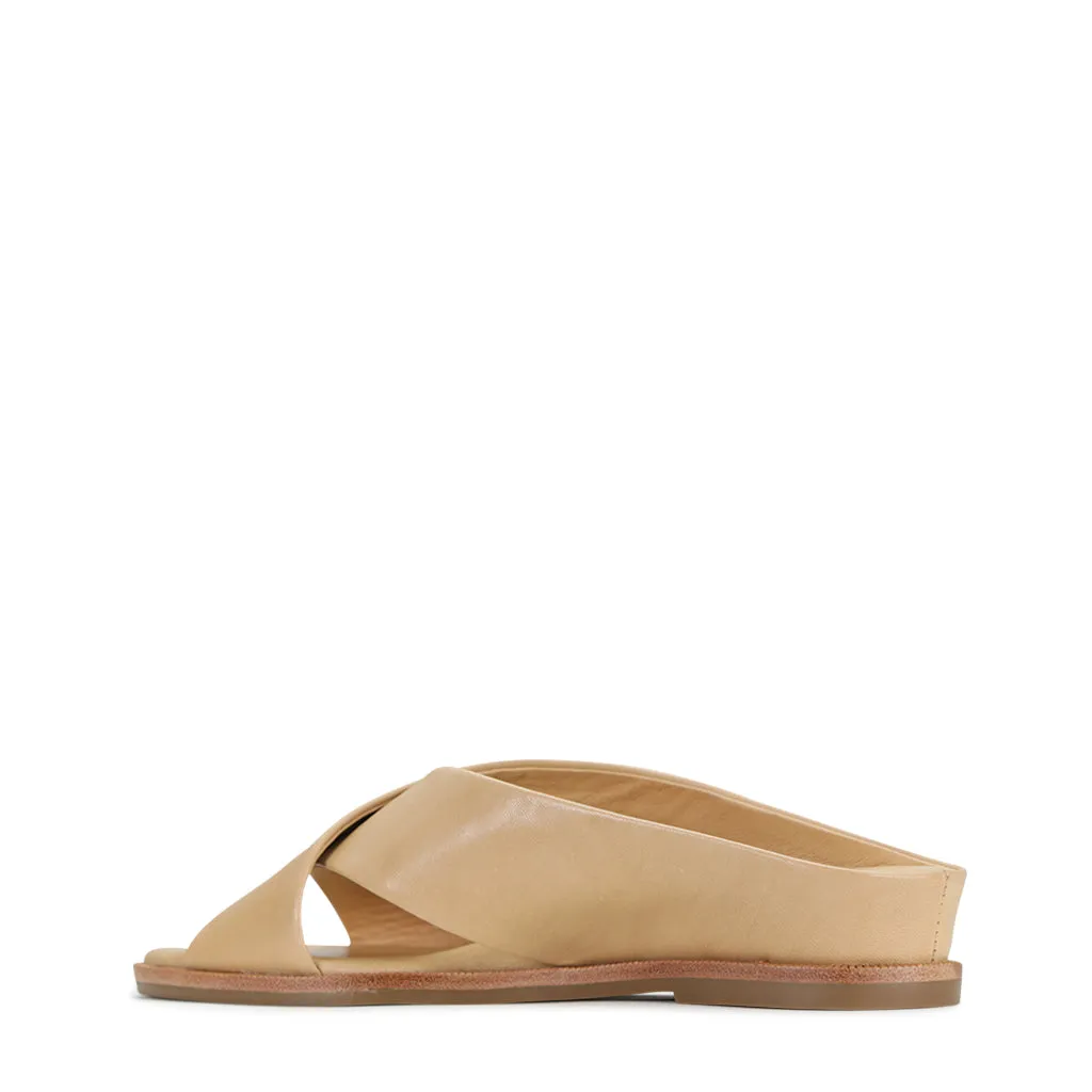 HOHE LEDER-SLIDESANDALEN