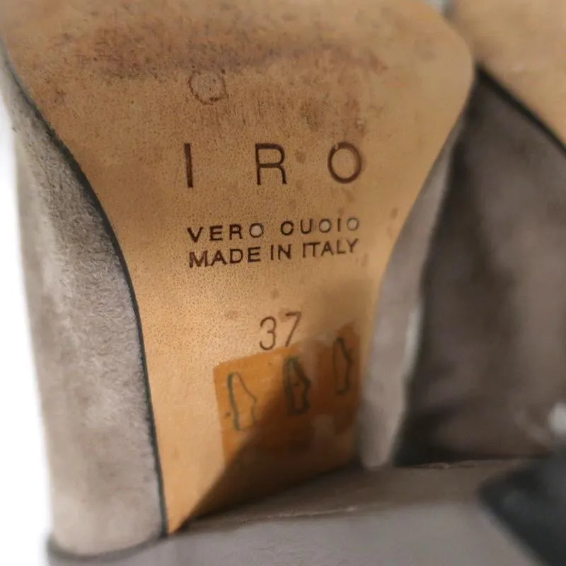 IRO Stiefeletten Keira Taupe Leder & Wildleder Größe 37 Spitz Zehen Stiefeletten