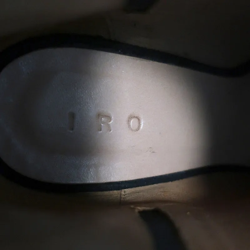 IRO Harness Knöchelstiefel Salix Schwarz Nieten Wildleder Größe 37 Spitze Stiefeletten