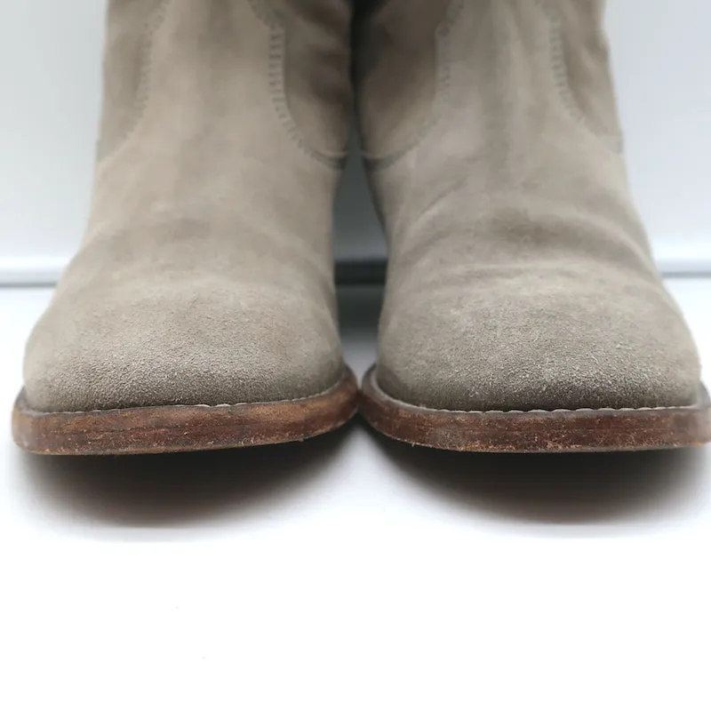 Isabel Marant Crisi Knöchelstiefel Taupe Grau Wildleder Größe 38 Stiefeletten mit verstecktem Keilabsatz