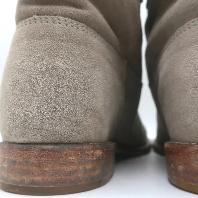 Isabel Marant Crisi Knöchelstiefel Taupe Grau Wildleder Größe 38 Stiefeletten mit verstecktem Keilabsatz