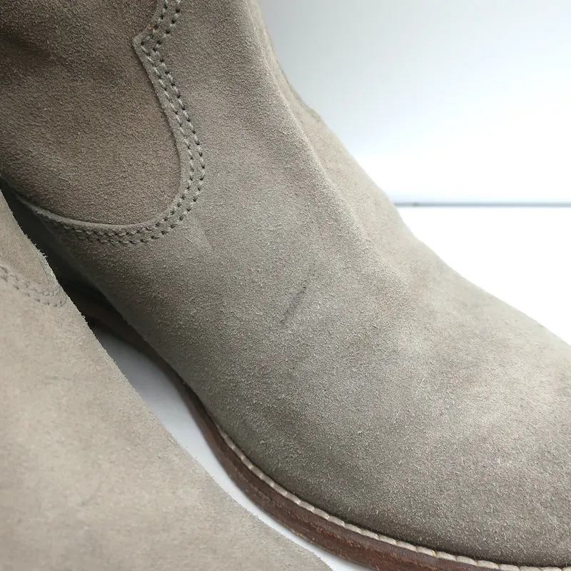 Isabel Marant Crisi Knöchelstiefel Taupe Grau Wildleder Größe 38 Stiefeletten mit verstecktem Keilabsatz