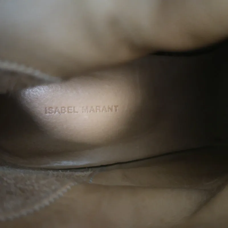 Isabel Marant Crisi Knöchelstiefel Taupe Grau Wildleder Größe 38 Stiefeletten mit verstecktem Keilabsatz