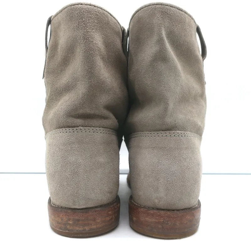 Isabel Marant Crisi Knöchelstiefel Taupe Grau Wildleder Größe 38 Stiefeletten mit verstecktem Keilabsatz