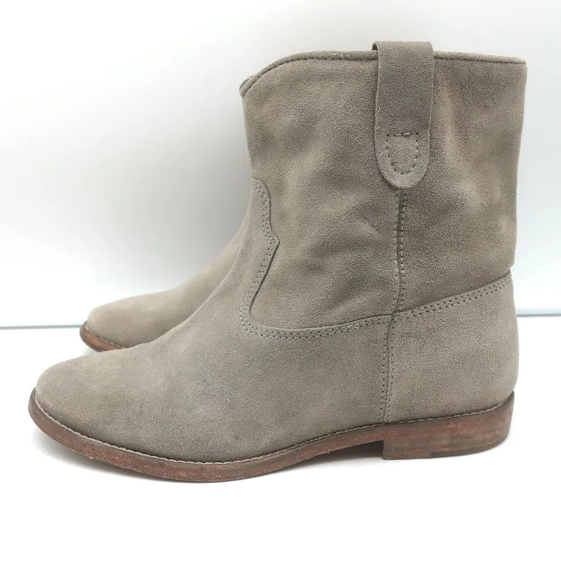 Isabel Marant Crisi Knöchelstiefel Taupe Grau Wildleder Größe 38 Stiefeletten mit verstecktem Keilabsatz