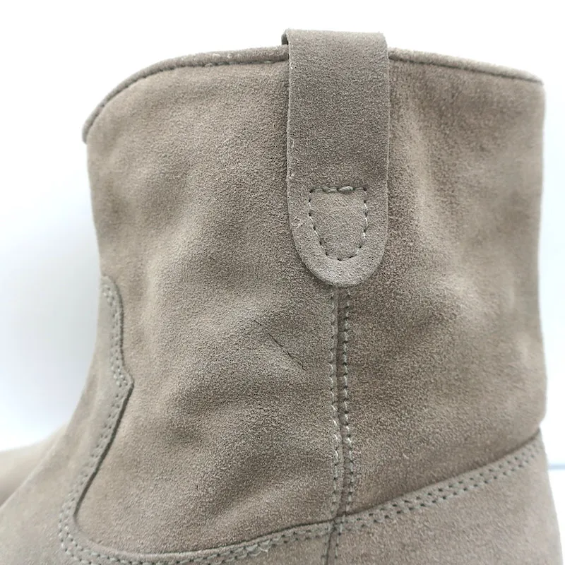 Isabel Marant Crisi Knöchelstiefel Taupe Grau Wildleder Größe 38 Stiefeletten mit verstecktem Keilabsatz