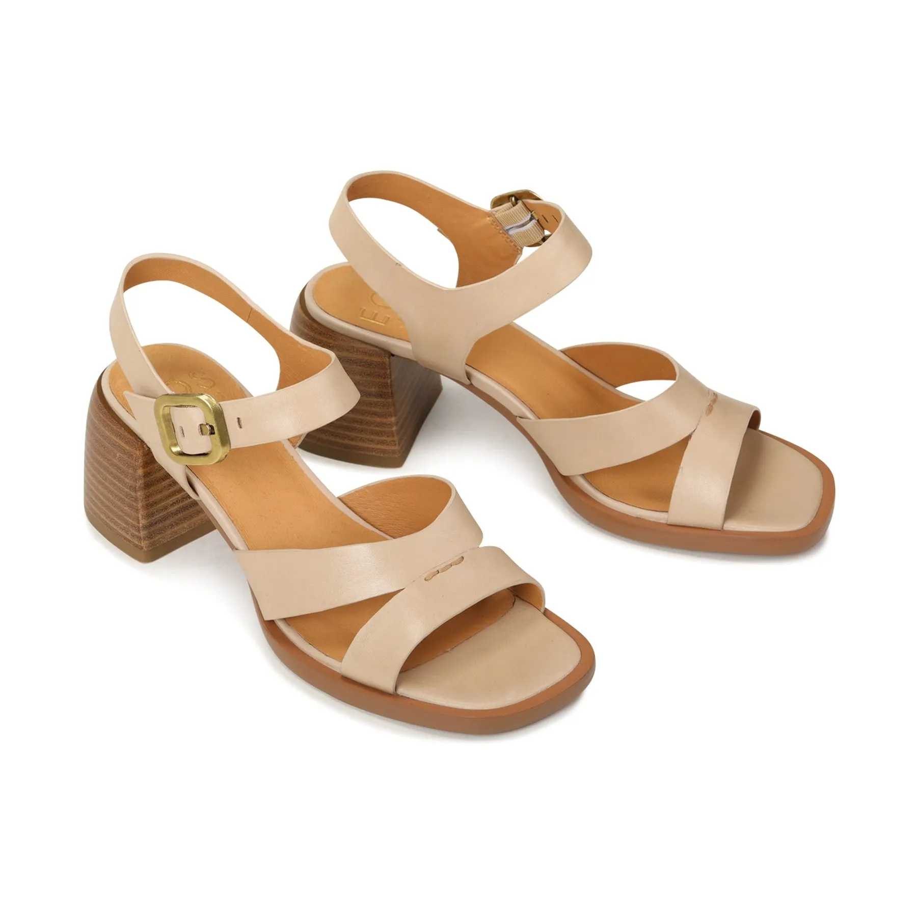 ISOKEN LEDER BLOCKABSATZ SANDALEN