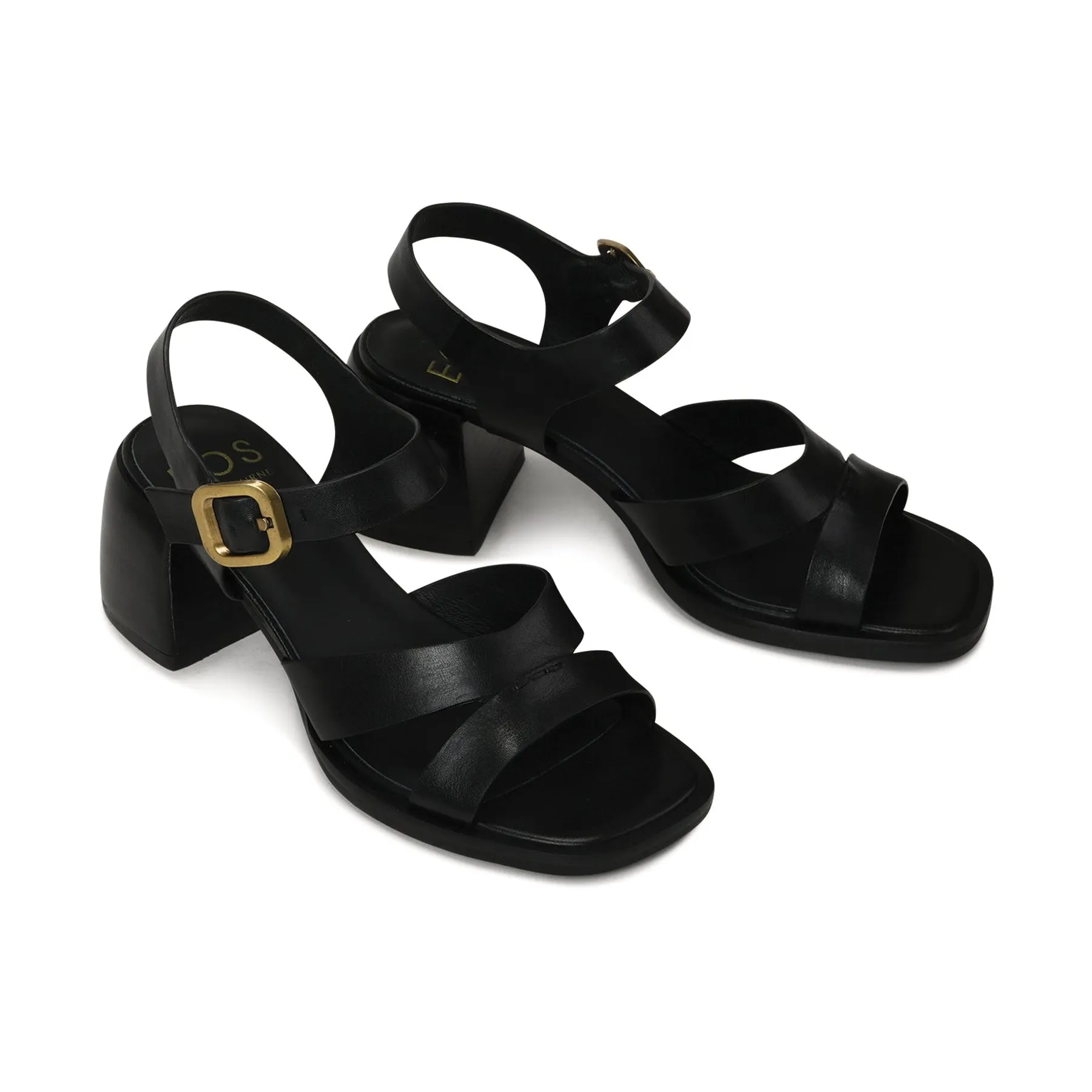 ISOKEN LEDER BLOCKABSATZ SANDALEN