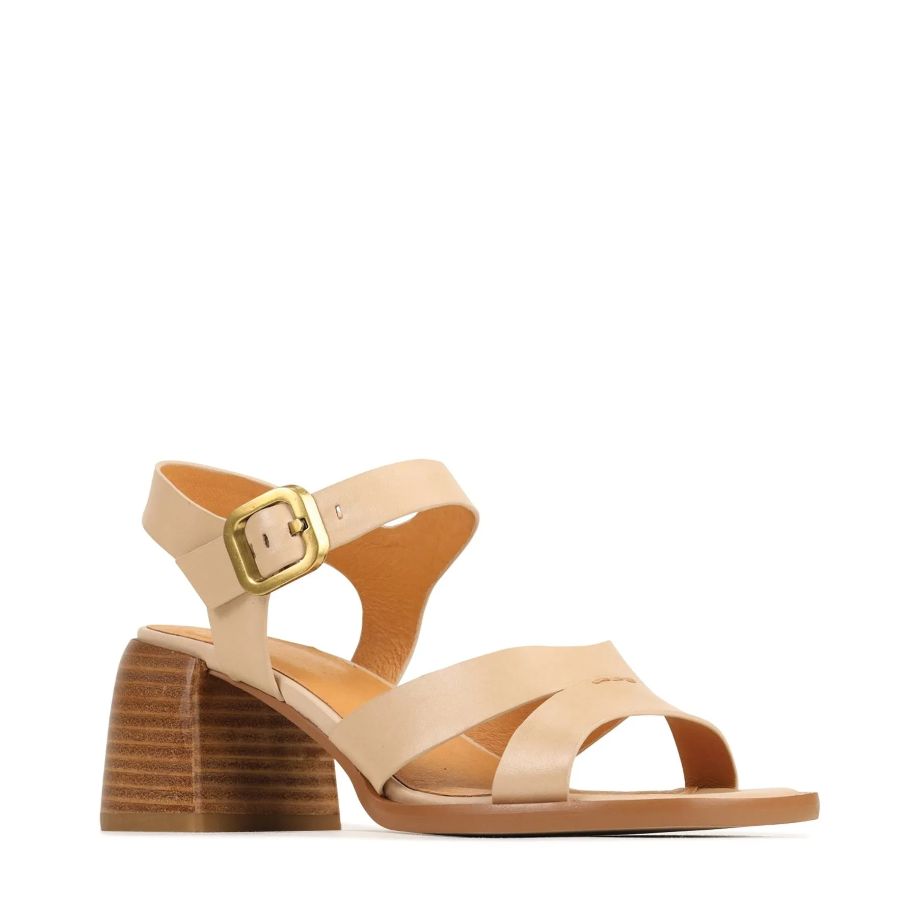 ISOKEN LEDER BLOCKABSATZ SANDALEN