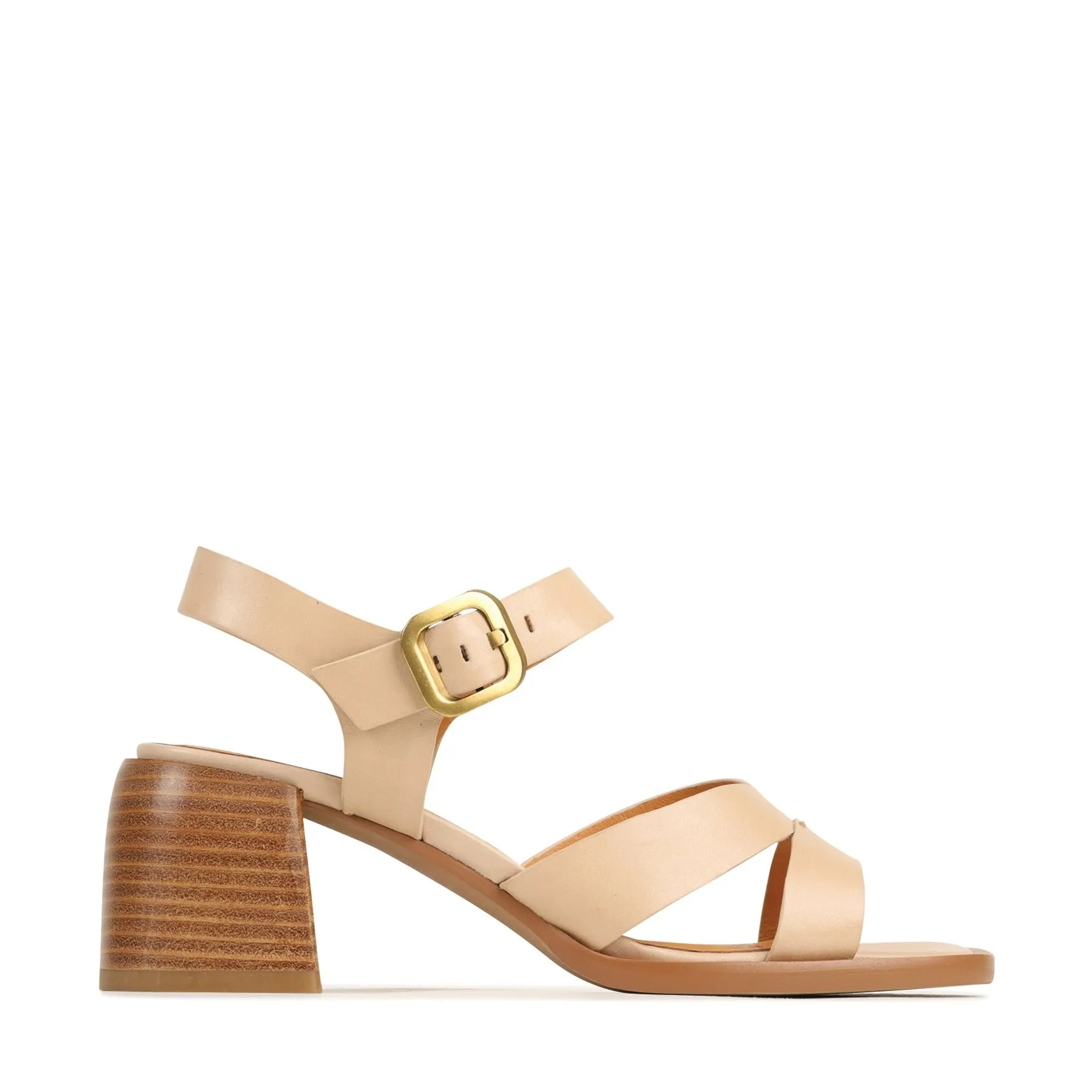 ISOKEN LEDER BLOCKABSATZ SANDALEN