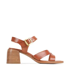 ISOKEN LEDER BLOCKABSATZ SANDALEN
