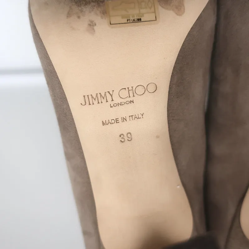 Jimmy Choo Stiefeletten Maiara Wildleder in Taupe Größe 39 Spitze Stiefeletten