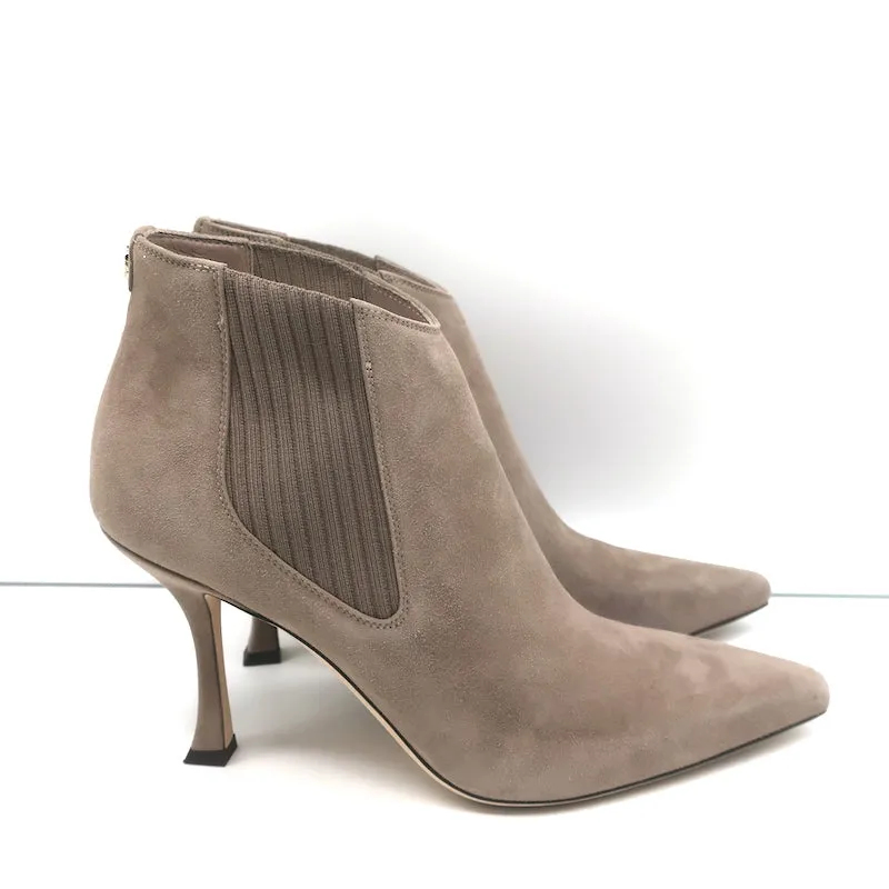 Jimmy Choo Stiefeletten Maiara Wildleder in Taupe Größe 39 Spitze Stiefeletten