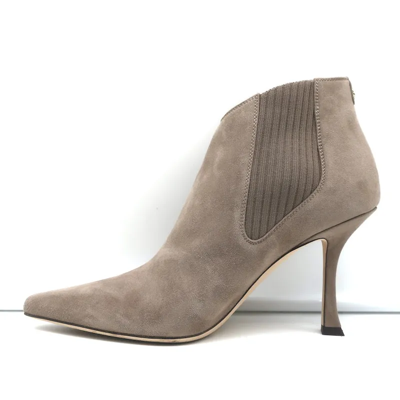 Jimmy Choo Stiefeletten Maiara Wildleder in Taupe Größe 39 Spitze Stiefeletten